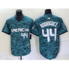 Men's Seattle Mariners #44 Julio Rodriguez Teal 2023 All Star Cool Base With Patch Stitched Baseball Jersey