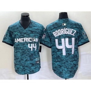 Men's Seattle Mariners #44 Julio Rodriguez Teal 2023 All Star Cool Base With Patch Stitched Baseball Jersey