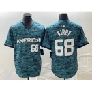 Men's Seattle Mariners #68 Adolis Garcia Number Teal 2023 All Star Stitched Baseball Jersey