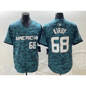 Men's Seattle Mariners #68 Adolis Garcia Number Teal 2023 All Star Stitched Baseball Jersey