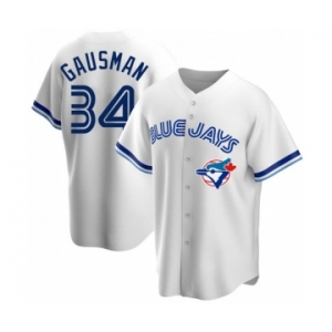 MEN'S TORONTO BLUE JAYS #34 KEVIN GAUSMAN WHITE HOME COOPERSTOWN COLLECTION JERSEY