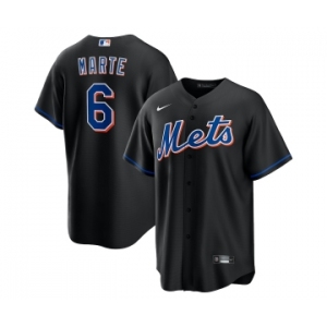 Men's New York Mets #6 Starling Marte Black Stitched Cool Base Nike Jersey