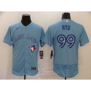 Men's Nike Blue Jays #99 Hyun-Jin Ryu Light Blue 2020 Baseball Flexbase Jersey