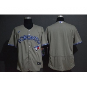 Men's Nike Blue Jays Blank Gray 2020 Baseball Flexbase Jersey