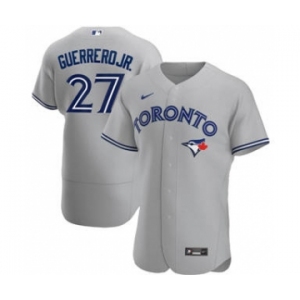 Men's Nike Toronto Blue Jays #27 Vladimir Guerrero Jr. 2020 Gray Road Authentic Player Baseball Jersey