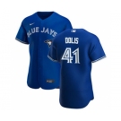 Men's Nike Toronto Blue Jays #41 Rafael Dolis Royal Alternate 2020 Authentic Player Baseball Jersey