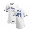 Men's Nike Toronto Blue Jays #41 Rafael Dolis White Home 2020 Authentic Player Baseball Jersey