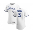 Men's Nike Toronto Blue Jays #5 Santiago Espinal White Home 2020 Authentic Player Baseball Jersey