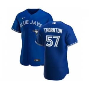 Men's Nike Toronto Blue Jays #57 Trent Thornton Royal Alternate 2020 Authentic Player Baseball Jersey
