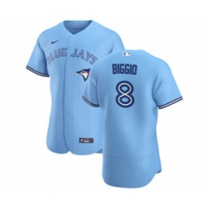 Men's Nike Toronto Blue Jays #8 Cavan Biggio Light Blue Alternate 2020 Authentic Player Baseball Jersey