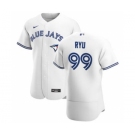 Men's Nike Toronto Blue Jays #99 Hyun Jin Ryu White Home 2020 Authentic Player Baseball Jersey