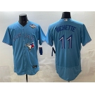 Men's Toronto Blue Jays #11 Bo Bichette Blue 2025 World Series Flex Base Stitched Baseball Jersey