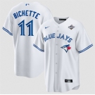 Men's Toronto Blue Jays #11 Bo Bichette White 2025 World Series Home Cool Base Stitched Jersey