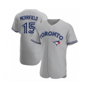 Mens Toronto Blue Jays #15 Whit Merrifield Nike Gray Road Flex Base Player Jersey