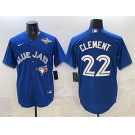 Men's Toronto Blue Jays #22 Ernie Clement Blue 2025 World Series Cool Base Stitched Baseball Jersey