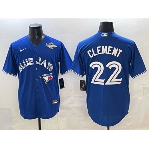 Men's Toronto Blue Jays #22 Ernie Clement Blue 2025 World Series Cool Base Stitched Baseball Jersey