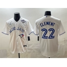 Men's Toronto Blue Jays #22 Ernie Clement White 2025 World Series Home Cool Base Stitched Jersey