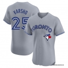 Men's Toronto Blue Jays #25 Daulton Varsho Grey Cool Base Stitched Baseball Jersey