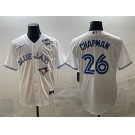 Men's Toronto Blue Jays #26 Matt Chapman White 2025 World Series Home Cool Base Stitched Jersey