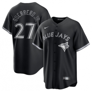 Men's Toronto Blue Jays #27 Vladimir Guerrero Jr. Black Lights Out Limited Stitched Jersey