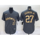 Men's Toronto Blue Jays #27 Vladimir Guerrero Jr Number Grey 2022 All Star Stitched Cool Base Nike Jersey