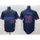 Men's Toronto Blue Jays #28 Ernie Clement Navy 2024 City Connect Limited Stitched Baseball Jersey