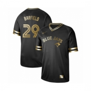 Men's Toronto Blue Jays #29 Jesse Barfield Authentic Black Gold Fashion Baseball Jersey