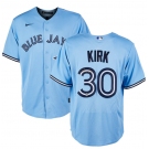 Men's Toronto Blue Jays #30 Alejandro Kirk Light Blue Cool Base Stitched Jersey
