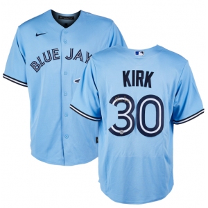 Men's Toronto Blue Jays #30 Alejandro Kirk Light Blue Cool Base Stitched Jersey