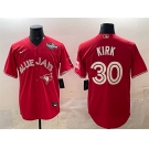 Men's Toronto Blue Jays #30 Alejandro Kirk Red 2025 World Series Cool Base Stitched Baseball Jersey