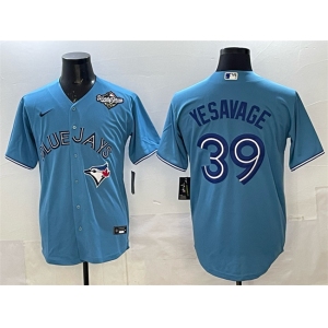 Men's Toronto Blue Jays #39 Trey Yesavage Blue 2025 World Series Home Cool Base Stitched Baseball Jersey