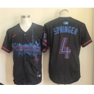 Men's Toronto Blue Jays #4 George Springer Navy 2024 City Connect Limited Stitched Baseball Jersey
