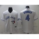 Men's Toronto Blue Jays #4 George Springer White Nike Royal Alternate Replica Player Jersey