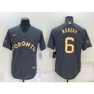 Men's Toronto Blue Jays #6 Alek Manoah Grey 2022 All Star Stitched Cool Base Nike Jersey