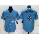 Men's Toronto Blue Jays #6 Alek Manoah Light Blue Stitched MLB Cool Base Nike Jersey