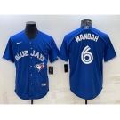 Men's Toronto Blue Jays #6 Alek Manoah Royal Cool Base Stitched Jersey