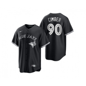 Mens Toronto Blue Jays #90 Adam Cimber Nike Black White Collection Jersey