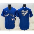 Men's Toronto Blue Jays Big Logo Blue Stitched MLB Cool Base Nike Jersey