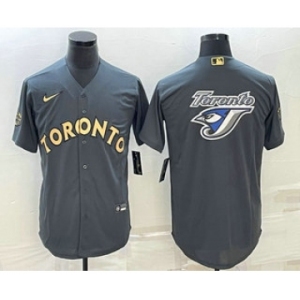 Men's Toronto Blue Jays Big Logo Grey 2022 All Star Stitched Cool Base Nike Jersey