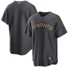 Men's Toronto Blue Jays Blank Charcoal 2022 All-Star Cool Base Stitched Baseball Jersey