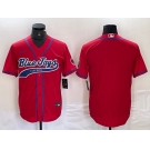 Men's Toronto Blue Jays Blank Red Cool Base Stitched Baseball Jersey