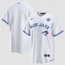 Men's Toronto Blue Jays Blank White 2025 World Series Home Cool Base Stitched Baseball Jersey