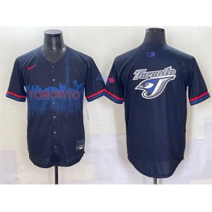 Men's Toronto Blue Jays Team Big Logo Navy 2024 City Connect Limited Stitched Baseball Jersey