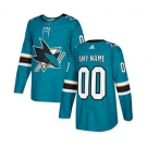 Adidas San Jose Sharks Customized Authentic Teal Green Home NHL Jersey