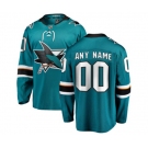 San Jose Sharks Customized Fanatics Branded Teal Green Home Breakaway NHL Jersey