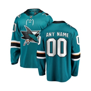 San Jose Sharks Customized Fanatics Branded Teal Green Home Breakaway NHL Jersey