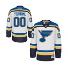 Reebok St. Louis Blues Customized Authentic White Away NHL Jersey