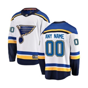 Youth St. Louis Blues Customized Fanatics Branded White Away Breakaway NHL Jersey