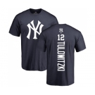 Baseball New York Yankees #12 Troy Tulowitzki Navy Blue Backer T-Shirt