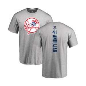 Baseball New York Yankees #41 Miguel Andujar Ash Backer T-Shirt